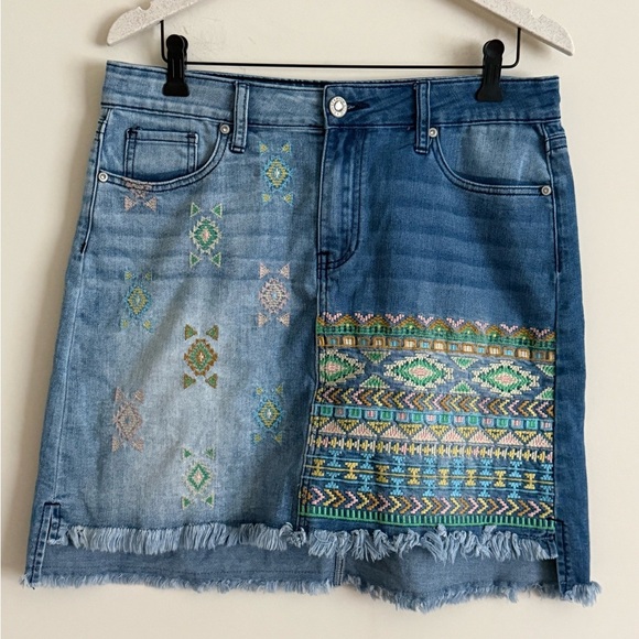 Hydraulic Soho High Rise Denim Skirt Vintage Southwestern Y2K size 10 - Picture 1 of 15